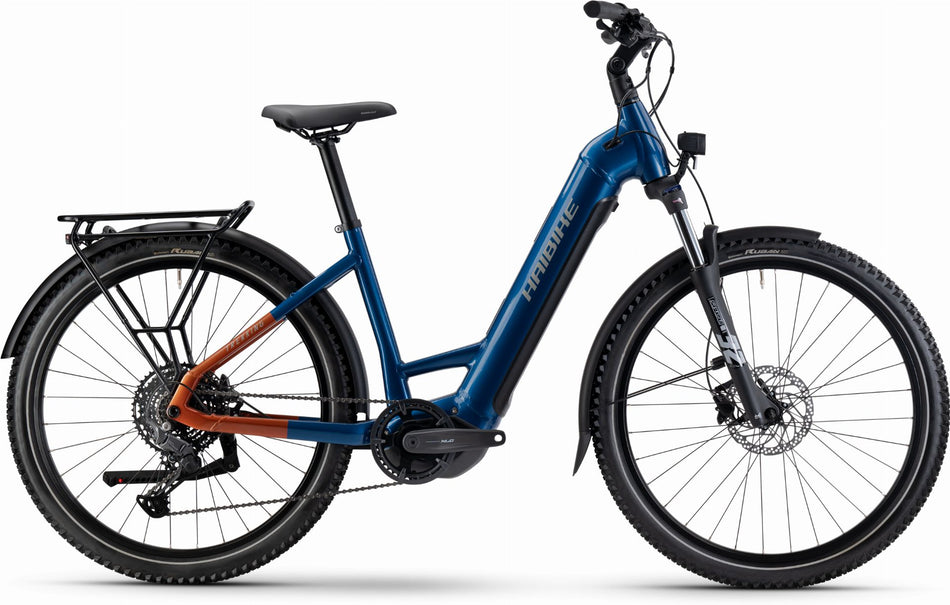 Haibike Trekking 4 720 Wh E-Bike Wave 27,5" blue/orange/silver glänzend