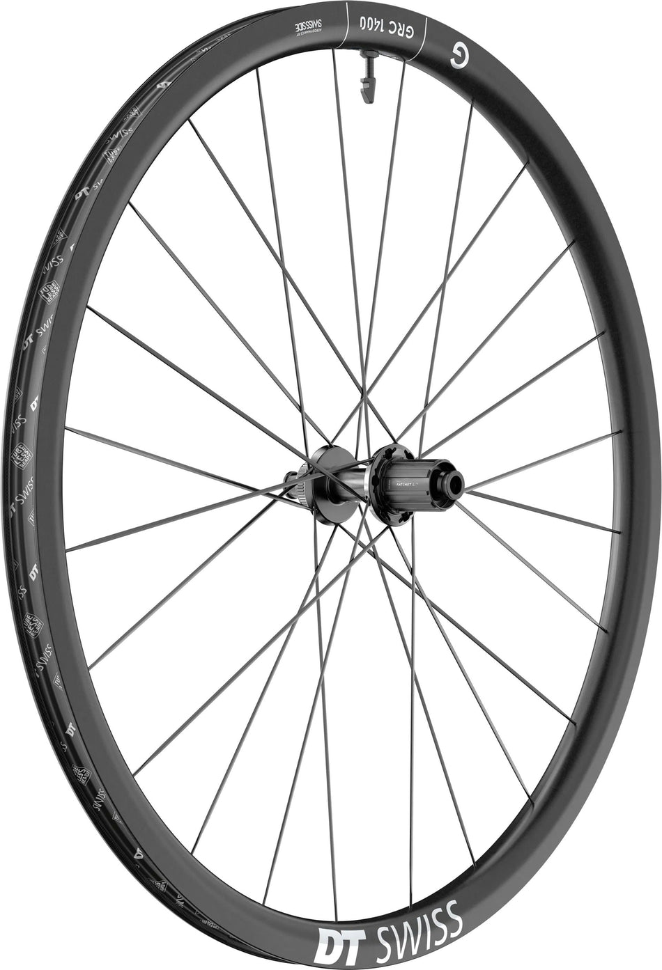 DT Swiss GRC 1400 Dicut 30 Hinterrad 28"  Carbon, Center Lock, Felgenhöhe 30 mm, Freilaufkörper Shimano Road 11-fach für Steckachse 12/142 mm TA, Ratchet EXP