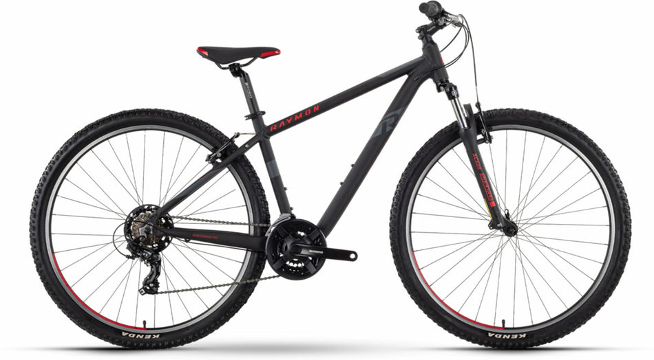 Raymon NineRay 1.0 MTB-Hardtail 29" black/dark grey/red matt