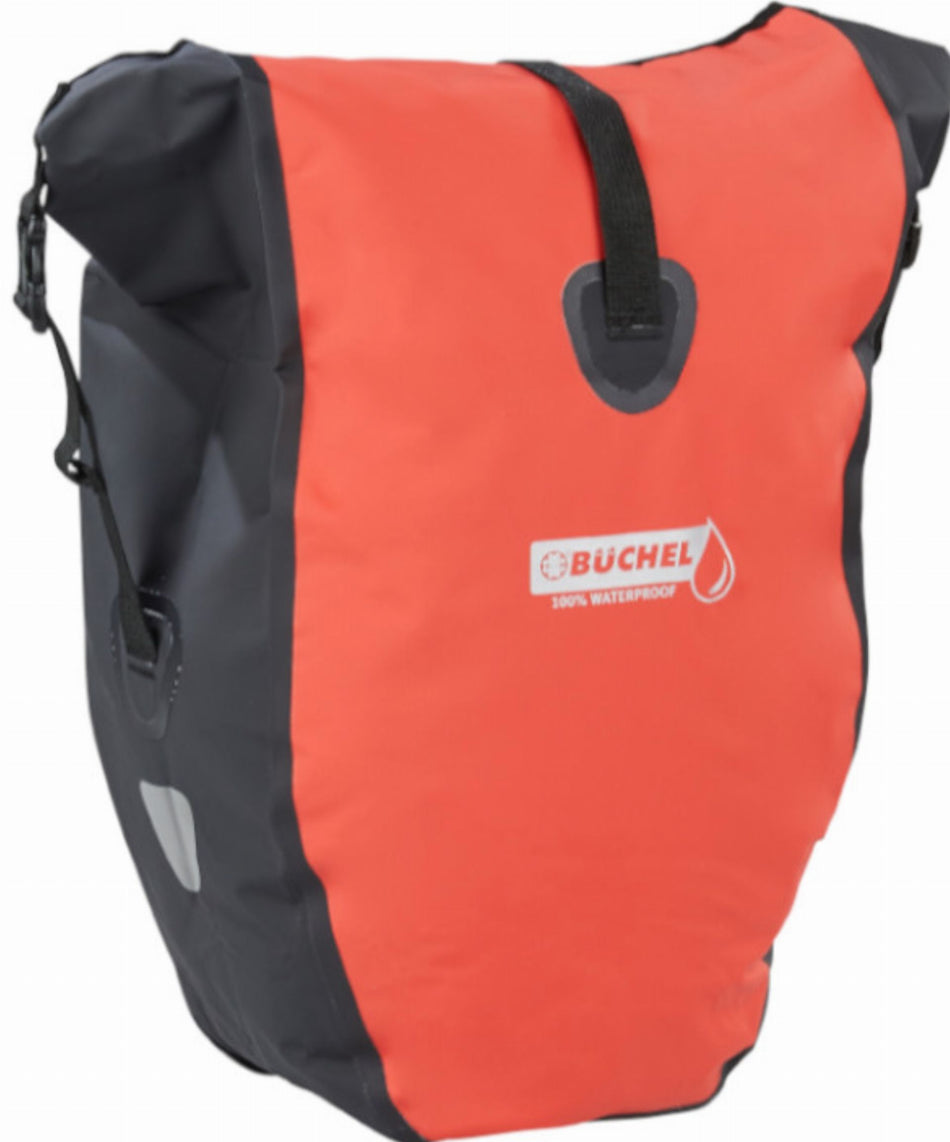 Büchel Gepäckträgertasche 100 % Wasserdicht inkl. Halterungssystem schwarz/rot 25,4 L