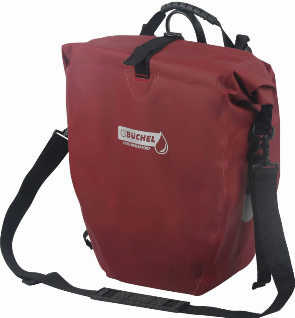 Büchel Gepäckträgertasche 100 % Wasserdicht inkl. Halterungssystem merlot 25,4 L