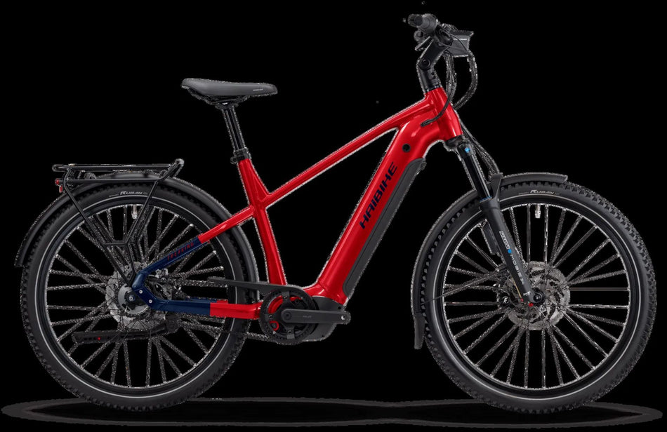 Haibike Trekking 9 ABS 800 Wh E-Bike Diamant 27,5" dynamite red/blue glänzend