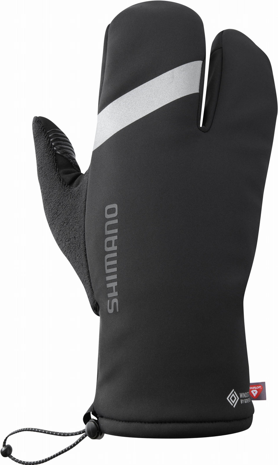 Shimano Windstopper Primaloft®2x2 Lobster windabweisende und wärmeisolierende Handschuhe lang black