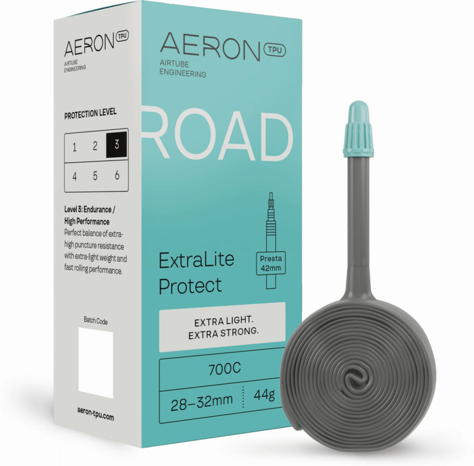 Aeron/TPU Road - ExtraLite Protect 23–28 mm Schlauch 28" black Ventil SV