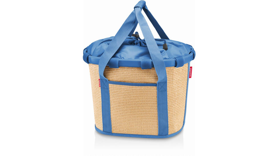 KLICKfix Bikebasket Lenkertasche Bastlook raffia blue