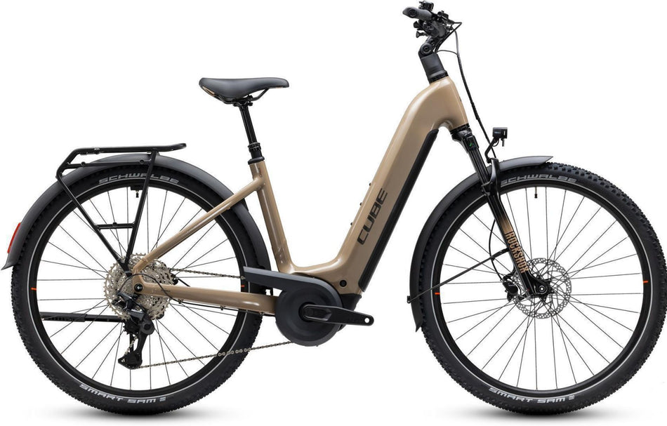 Cube Nuride Hybrid Pro 800 Wh E-Trekkingbike Easy Entry 28" cappuccino´n´black