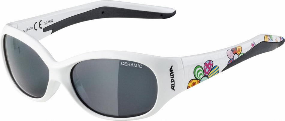 Alpina Flexxy Kids Kinder & Jugend Brille white flowers/ceramic black