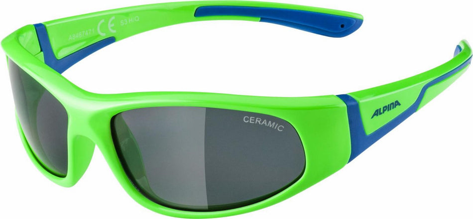 Alpina Flexxy Junior Kinder & Jugend Brille neon green-blue/ceramic black