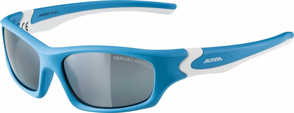 Alpina Flexxy Teen Kinder & Jugend Brille cyan-white/ceramic mirror black