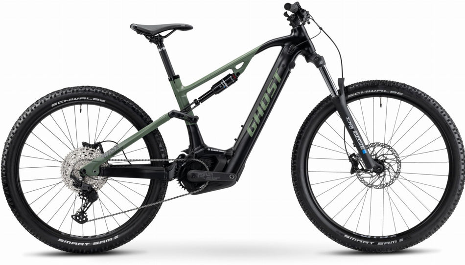 Ghost E-ASX 130 Essential 625 Wh E-Bike Fully 29"/27,5+" black/light kaki - matt