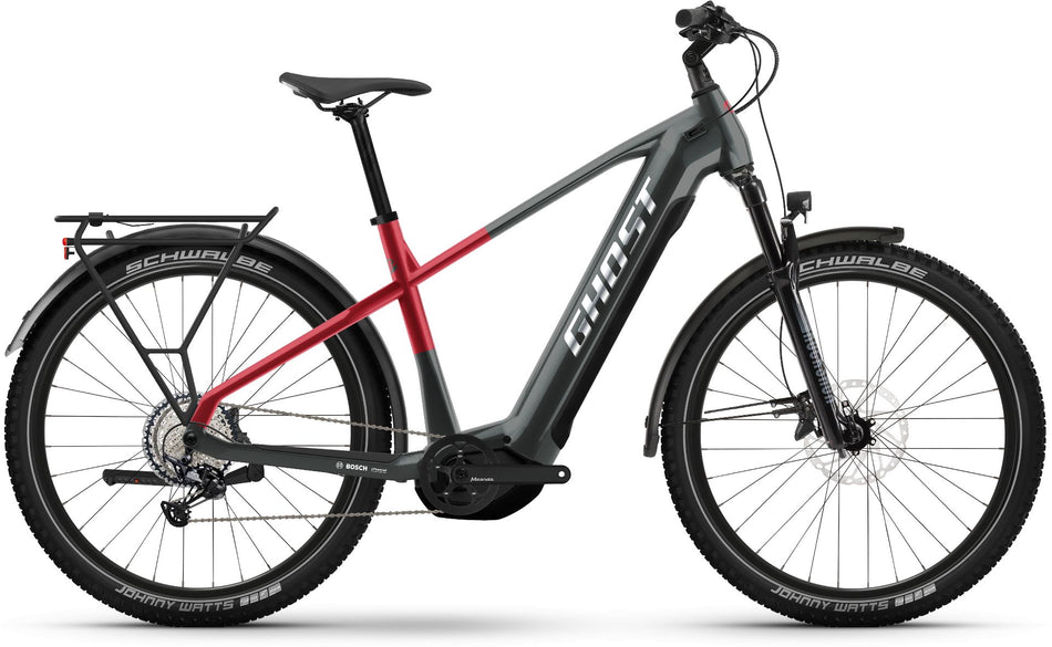 Ghost E-Teru Pro EQ 750 Wh E-Bike Hardtail Diamant 27,5" black/pearl deep red - glossy