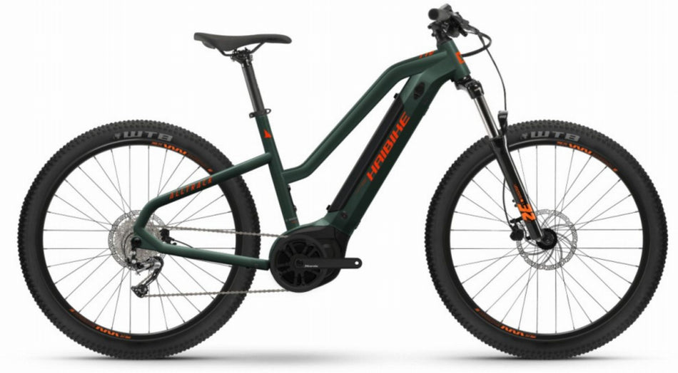 Haibike AllTrack 500 Wh E-Bike Jugendrad Trapez 27,5" olive/orange - matt 37 cm