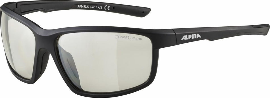 Alpina Defey Sportbrille black matt/ceramic mirror clear