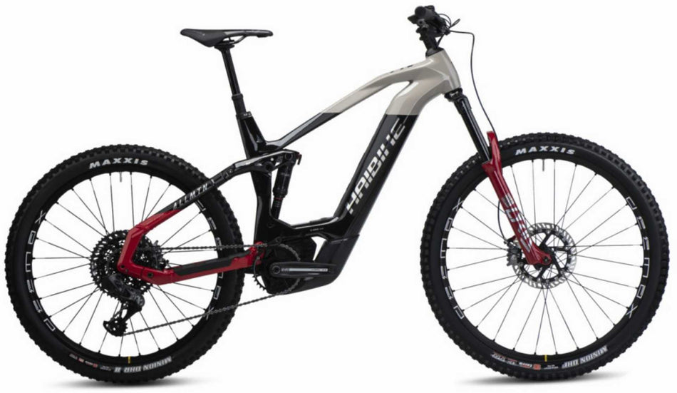 Haibike AllMtn CF SE 750 Wh E-Bike Fully 29"/27,5" gloss black grey red chrome