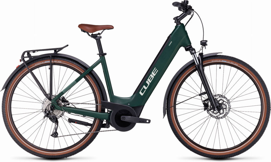 Cube Touring Hybrid One 500 Wh E-Bike Easy Entry 28" darkgreen´n´green
