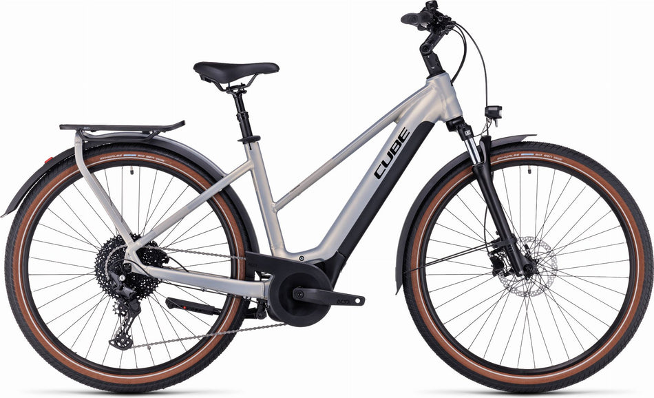 Cube Touring Hybrid Pro 625 Wh E-Bike Trapeze 28" pearlysilver´n´black