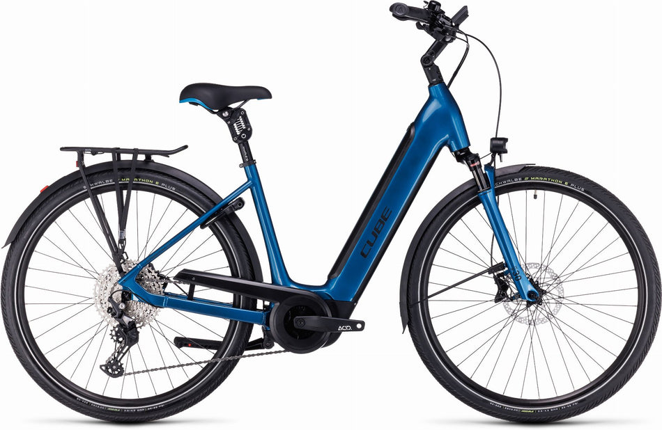 Cube Supreme Sport Hybrid EXC 625 Wh E-Bike Easy Entry 28" blue´n´black