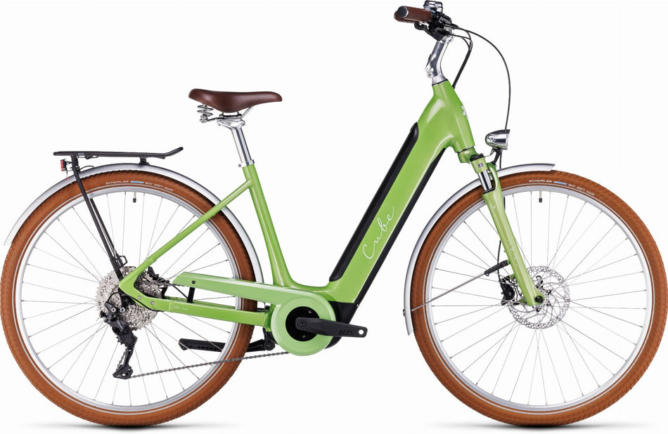 Cube Ella Ride Hybrid 500 Wh E-Bike Easy Entry 28" green´n´green