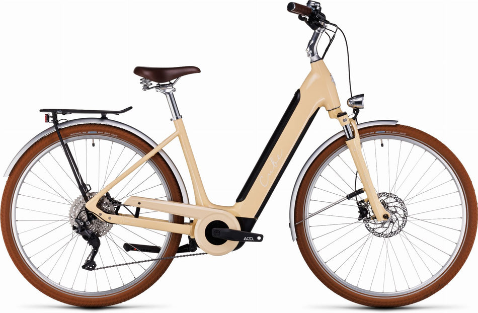 Cube Ella Ride Hybrid 500 Wh E-Bike Easy Entry 28" honey´n´white