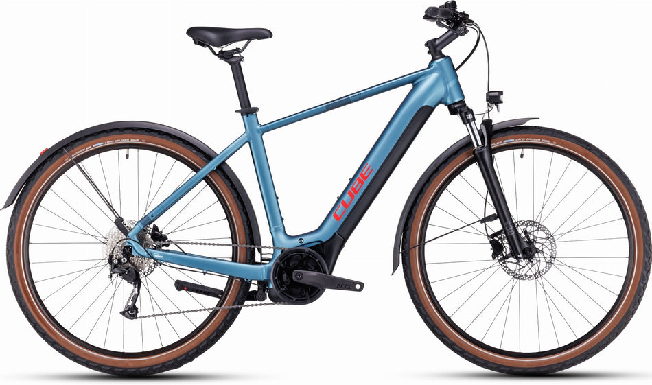 Cube Nuride Hybrid Performance 625 Wh Allroad E-Bike Diamant 28" metalblue´n´red