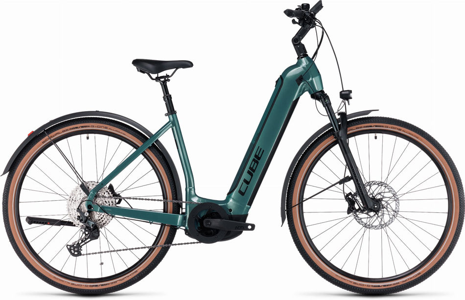 Cube Nuride Hybrid SLX 750 Wh Allroad E-Bike Easy Entry 28" verde´n´black