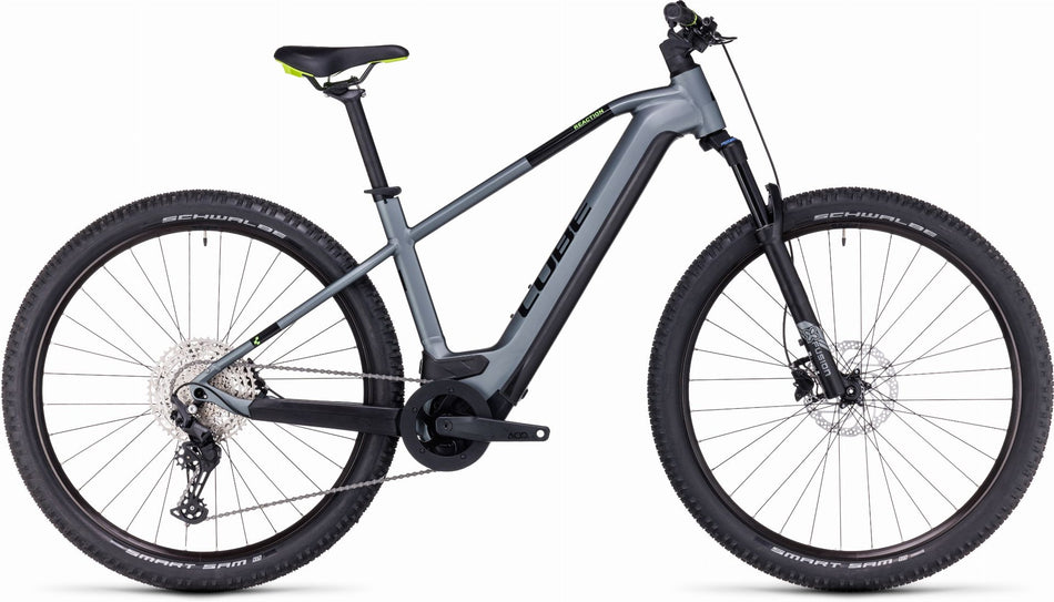 Cube Reaction Hybrid Pro 500 Wh E-Bike Hardtail Diamant flashgrey´n´green