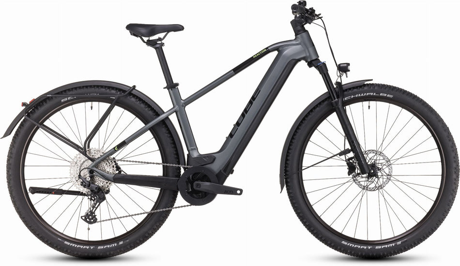 Cube Reaction Hybrid Pro 500 Wh Allroad E-Bike Hardtail Diamant flashgrey´n´green