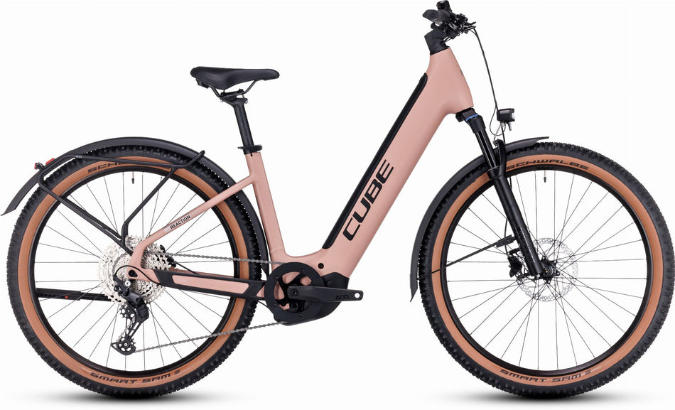 Cube Reaction Hybrid Pro 750 Wh Allroad E-Bike Hardtail Easy Entry 27,5" blushrose´n´silver
