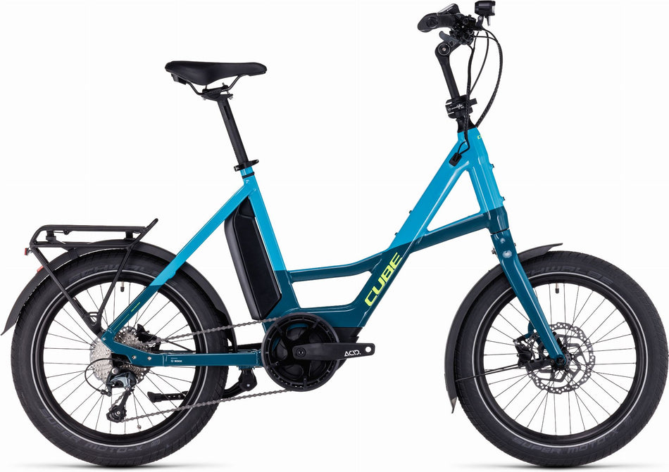 Cube Compact Sport Hybrid 500 Wh E-Kompaktrad 20" blue´n´lime one size