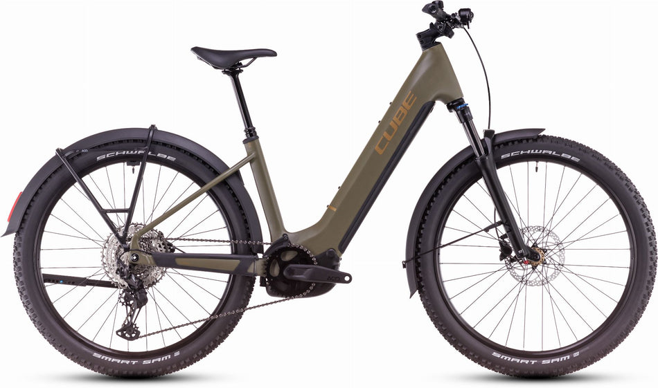 Cube Reaction Hybrid Pro Allroad 600 Wh E-Bike Hardtail Easy Entry 27,5" dustyolive´n´gold