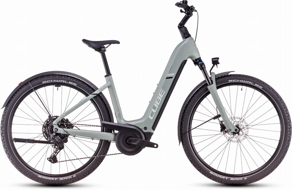 Cube Nuride Hybrid Pro Allroad 800 Wh E-Bike Easy Entry 28" pistachio´n´stonegrey