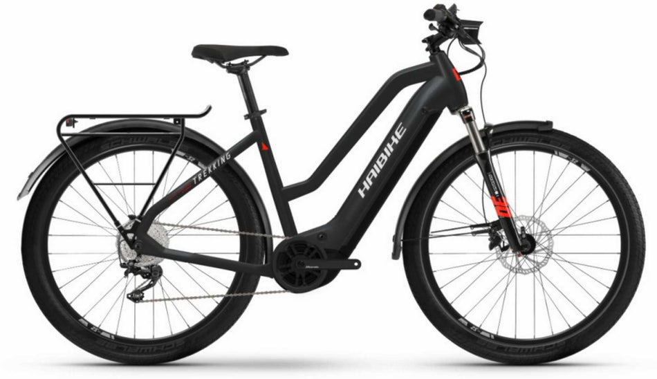 Haibike Trekking 6 630 Wh E-Bike Trapez 27,5" matte black red reflex