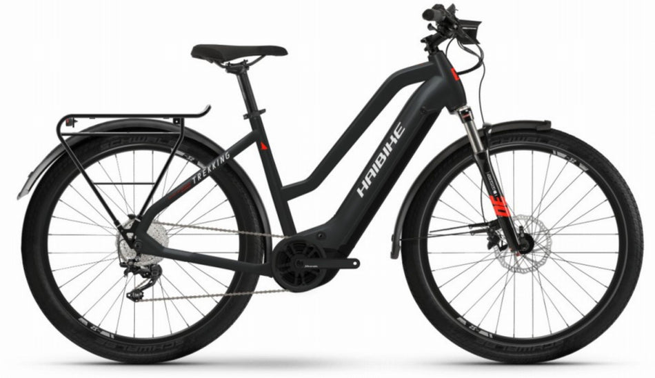 Haibike Trekking 6 630 Wh E-Bike Trapez 27,5" matte_blk_red_reflex