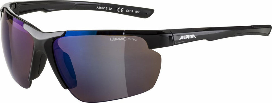 Alpina Defey HR Sportbrille black/ceramic mirror blue