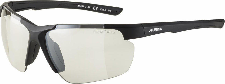 Alpina Defey HR Sportbrille black matt/ceramic mirror clear