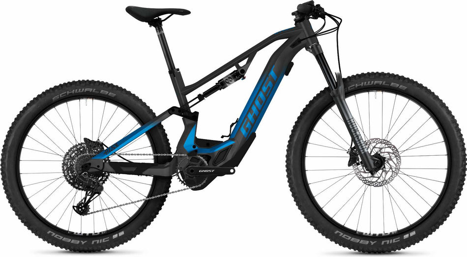 Ghost E-ASX 160 Essential AL 625 Wh E-Bike Fully 29"/27,5+" dark grey/bright blue matt