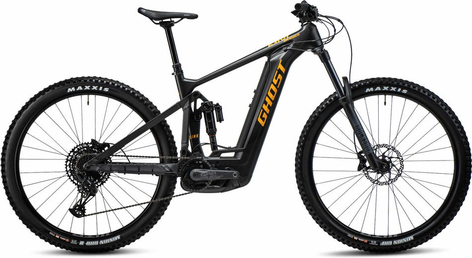Ghost E-Riot AM CF Advanced 750 Wh E-Bike Fully black/dirty orange glossy/matt