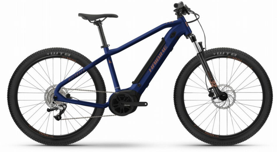 Haibike AllTrack 4 500 Wh E-Bike Hardtail Diamant 27,5" cool blue/leather - gloss