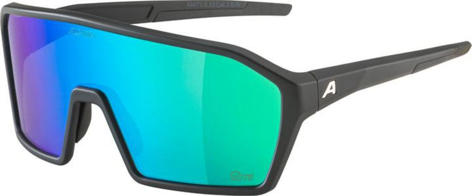 Alpina Ram Q-Lite Sportbrille black matt/mirror green one size