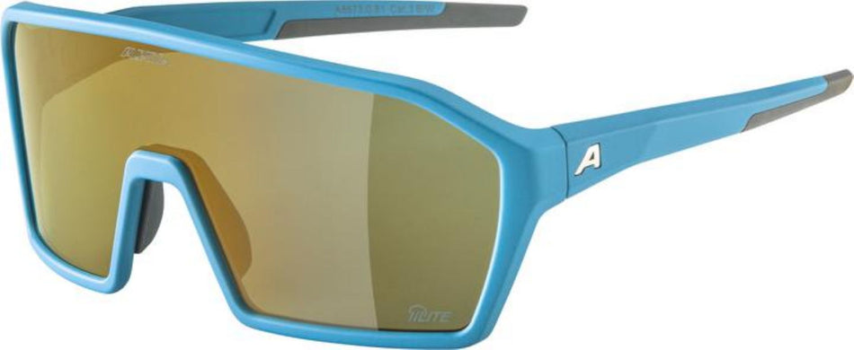 Alpina Ram Q-Lite Sportbrille smoke-blue matt/mirror gold one size