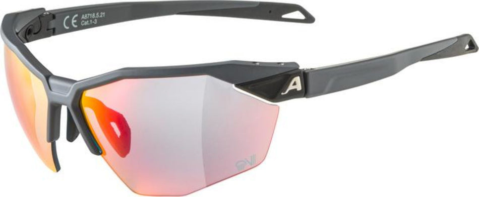 Alpina Twist Six HR QV Sportbrille grey matt/quattro/variofl.mirror+ rainb. one size