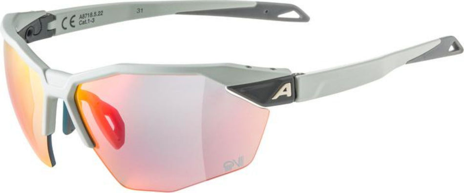 Alpina Twist Six HR QV Sportbrille smoke-grey matt/quattro/variofl.mirror+ rainb. one size