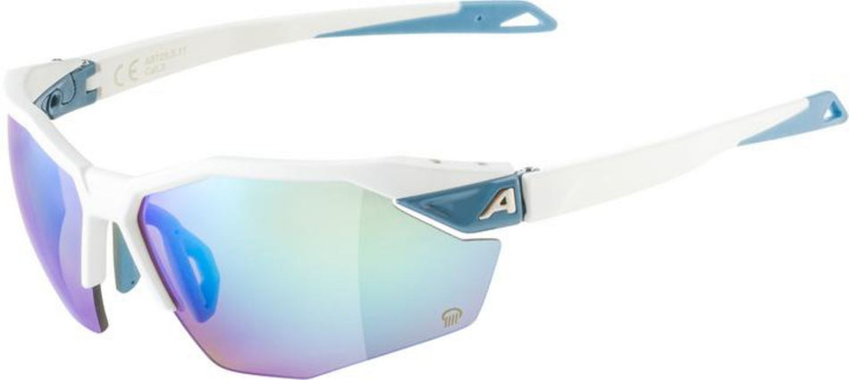 Alpina Twist Six S HR Q Sportbrille white matt/quattroflex-mirror blue one size