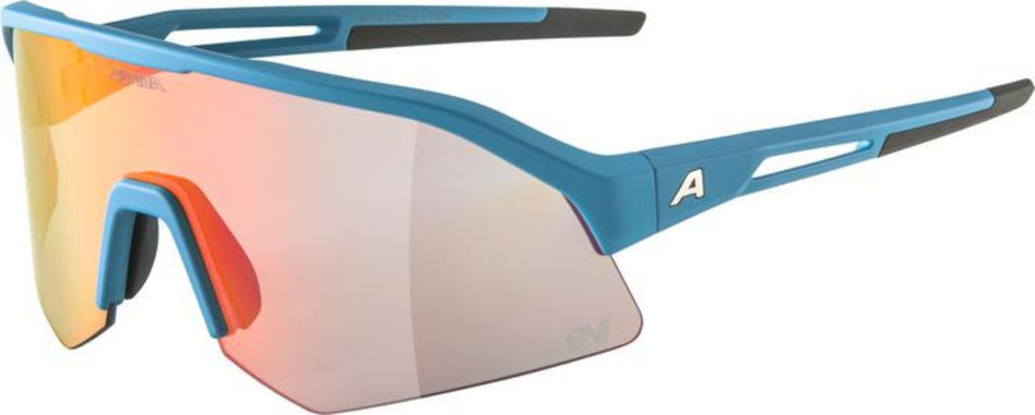 Alpina Sonic HR QV Sportbrille smoke-blue matt/quattro/variofl.mirror+ rainb. one size