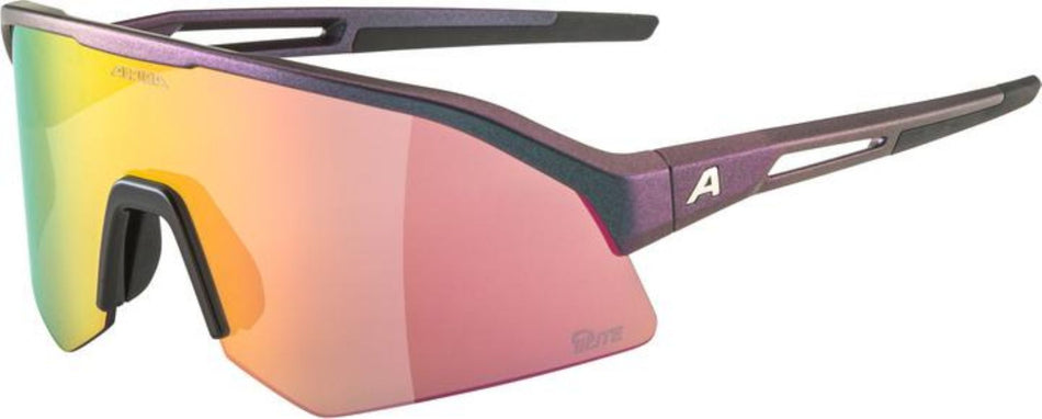 Alpina Sonic HR Q-Lite Sportbrille black matt-purple/mirror pink one size