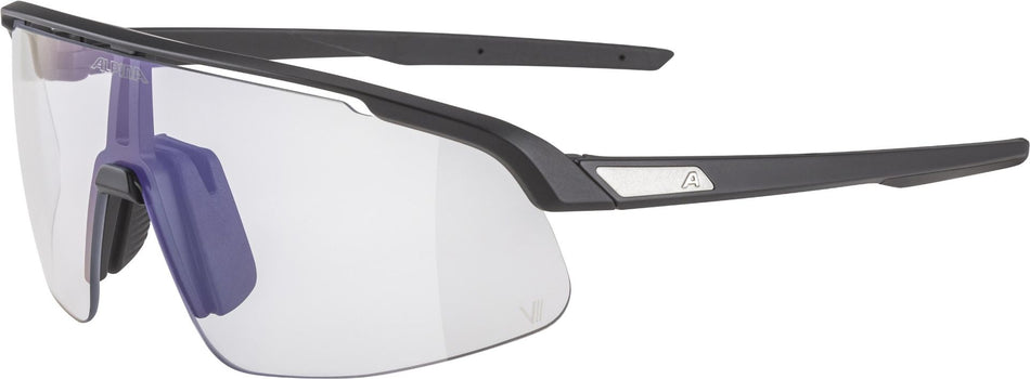 Alpina Turbo Pro S V Sportbrille black matt/vario blue mirror one size