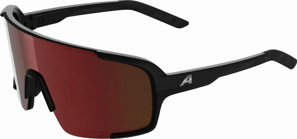 Alpina Lumin Sportbrille black matt/mirror red one size
