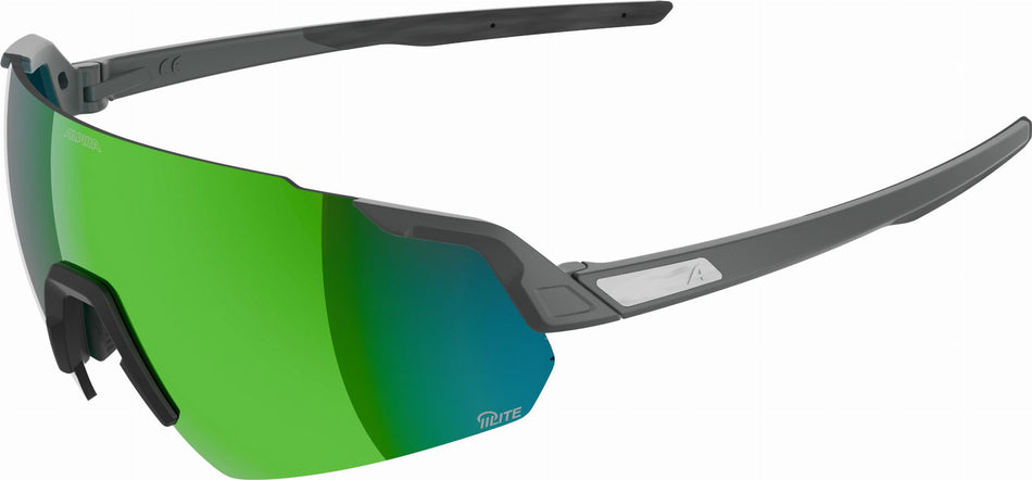 Alpina Turbo Air Q-Lite Sportbrille midnight-grey matt/mirror green one size