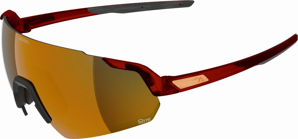 Alpina Turbo Air Q-Lite Sportbrille red transparent matt/mirror gold one size