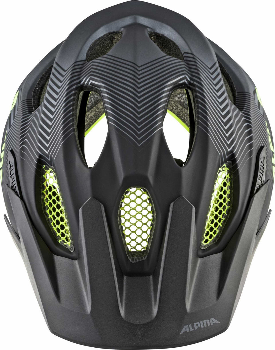 Alpina Carapax Junior Kinder-Helm black-neon-yellow 51-56 cm